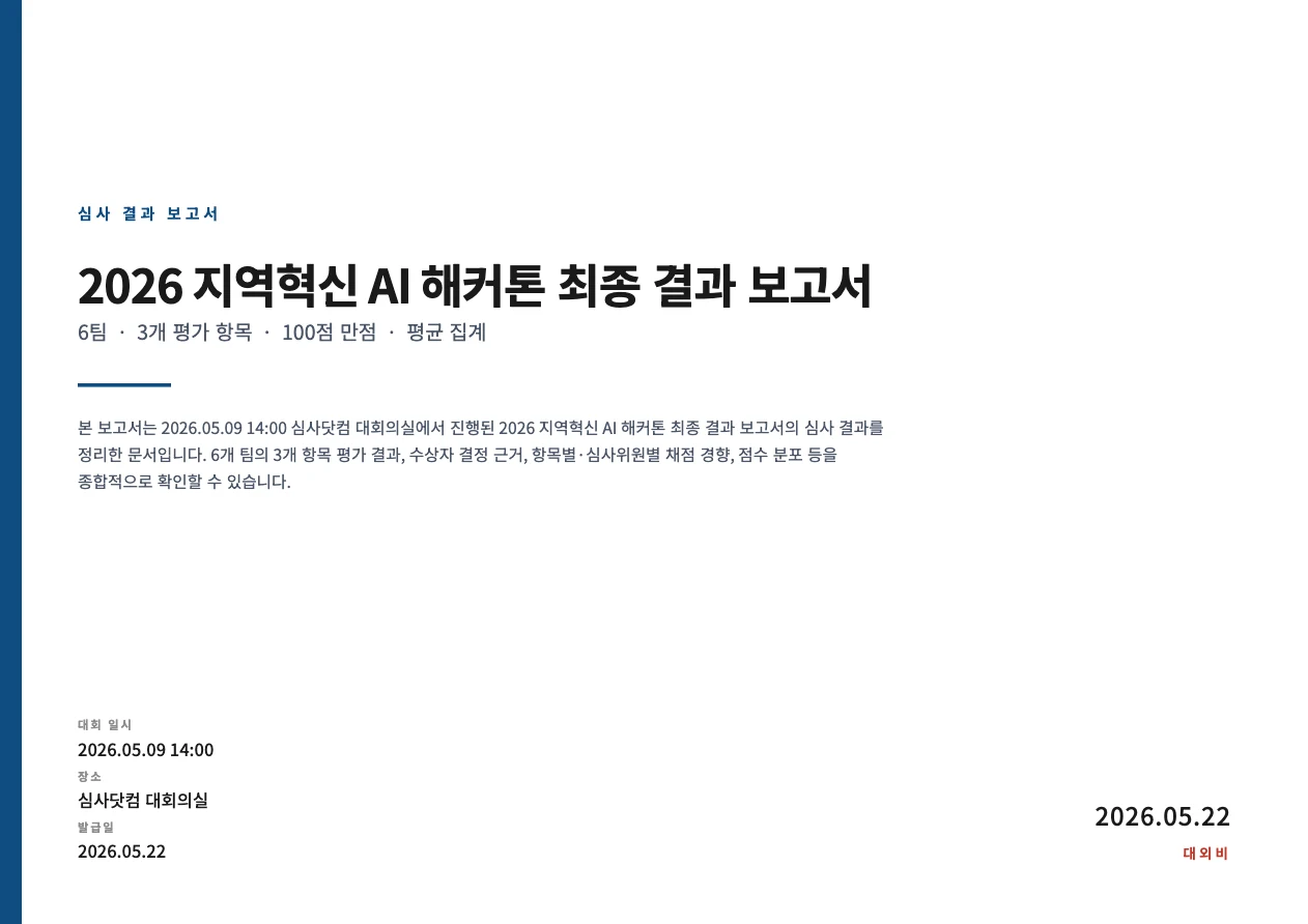 결과 보고서 화면